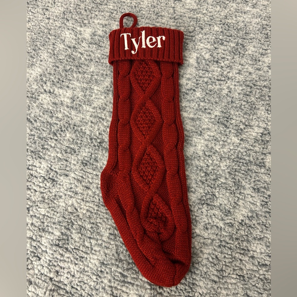 Red Knit Christmas Stocking